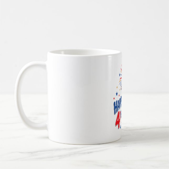 Sloth Happy 4th Rocket Fireworks USA Kaffeetasse (Links)