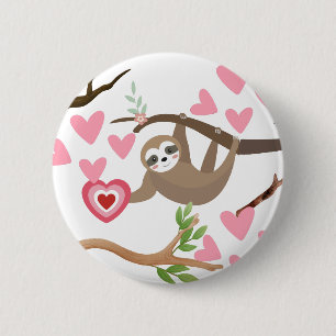 Sloth Heart Button