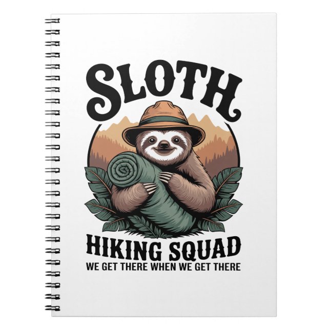 Sloth Hiking Squad Funny Camping Notizblock (Vorderseite)