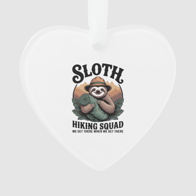Sloth Hiking Squad Funny Camping Ornament (Vorderseite)
