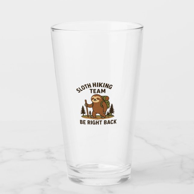 Sloth Hiking Team � Be Right Back  Funny Sloth T-S Glas (Vorderseite)