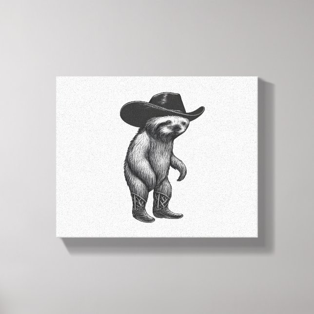 Sloth Howdy Sloth Leinwanddruck (Vorderseite)