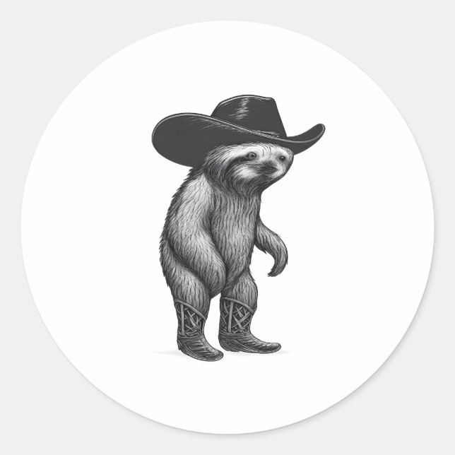 Sloth Howdy Sloth Runder Aufkleber (Vorderseite)