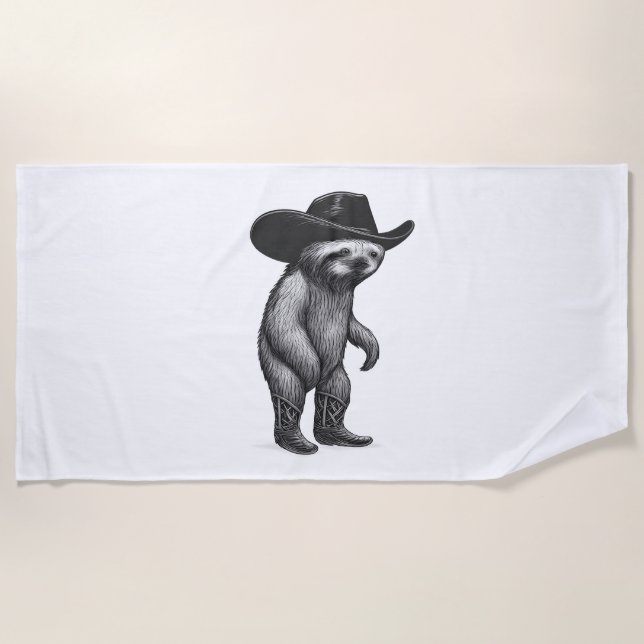 Sloth Howdy Sloth Strandtuch (Vorderseite)