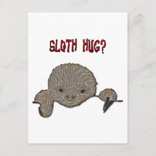 Sloth Hug Baby Sloth Postkarte