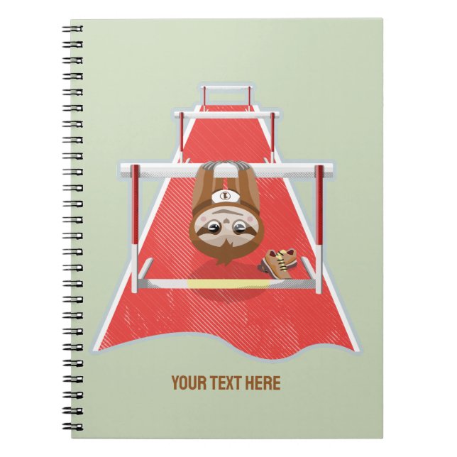 Sloth Hurdles Rennathletik Notizblock (Vorderseite)