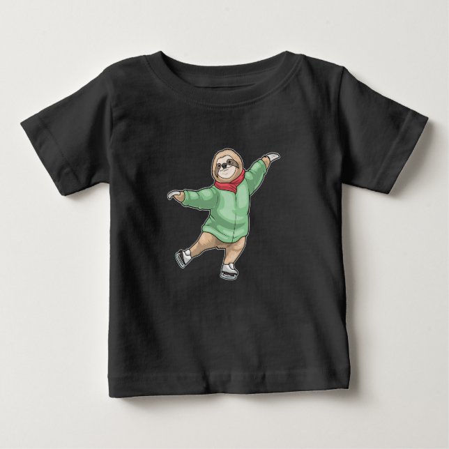 Sloth Ice Skaten Ice Skate Baby T-shirt (Vorderseite)