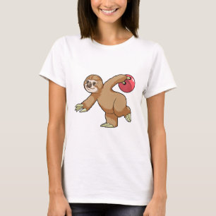 Sloth im Bowling mit Bowlingball T-Shirt