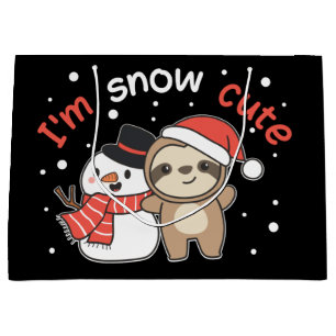 Sloth I'm Snow Niedlich Snowman Snow Pun Große Ges Geschenktüte