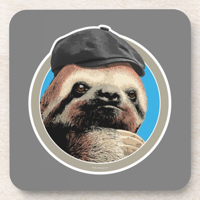 Sloth (in Baker Boy hat) Getränkeuntersetzer (Vorderseite)