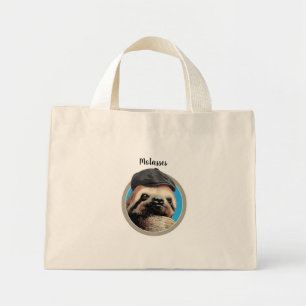 Sloth (in Baker Boy hat) Mini Stoffbeutel