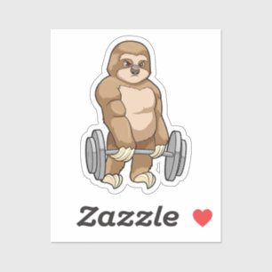 Sloth in Bodybuilding mit Barbell Aufkleber