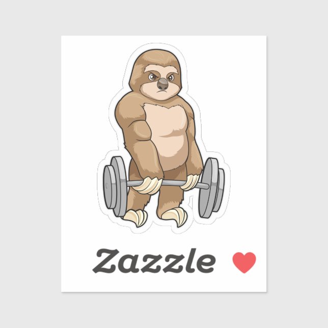 Sloth in Bodybuilding mit Barbell Aufkleber (Blatt)