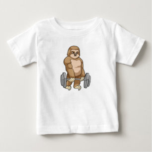 Sloth in Bodybuilding mit Barbell Baby T-shirt