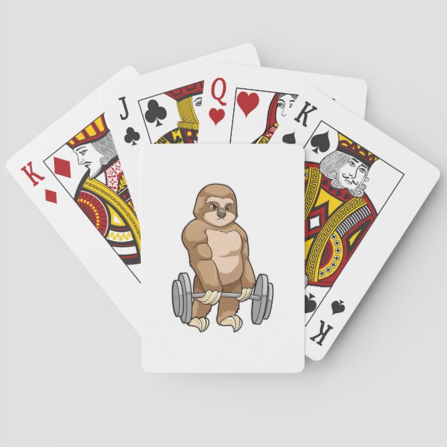 Sloth in Bodybuilding mit Barbell Spielkarten (Rückseite)