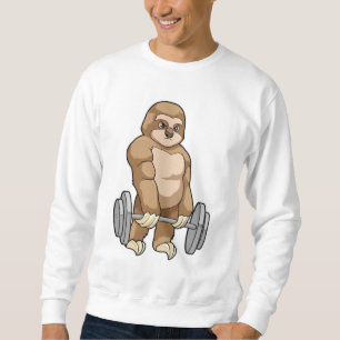 Sloth in Bodybuilding mit Barbell Sweatshirt
