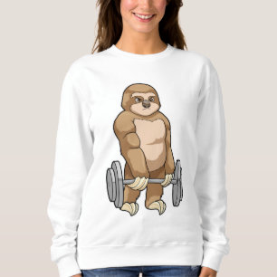 Sloth in Bodybuilding mit Barbell Sweatshirt