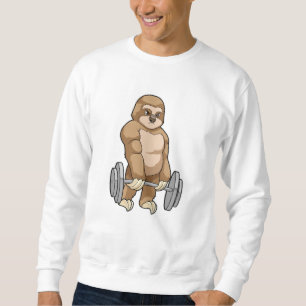 Sloth in Bodybuilding mit Barbell Sweatshirt