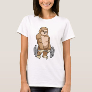 Sloth in Bodybuilding mit Barbell T-Shirt