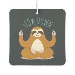 Sloth in Lotus Yoga Pose "Slow Down" Autolufterfrischer