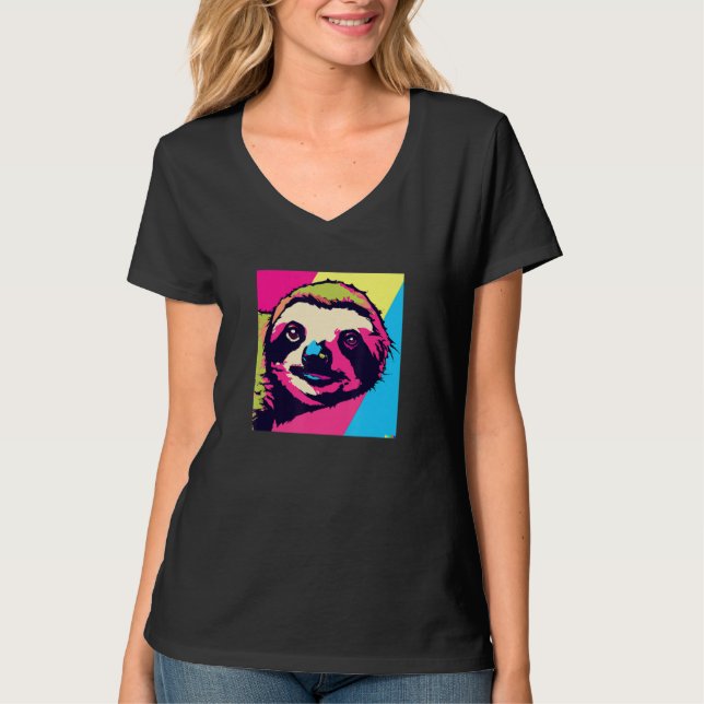 Sloth in Pop Style T-Shirt (Vorderseite)
