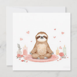 Sloth in  Yoga Class on Valentine's Day  Feiertagskarte