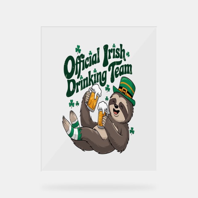 Sloth Irish Drinking St Patrick's Day (Recto)