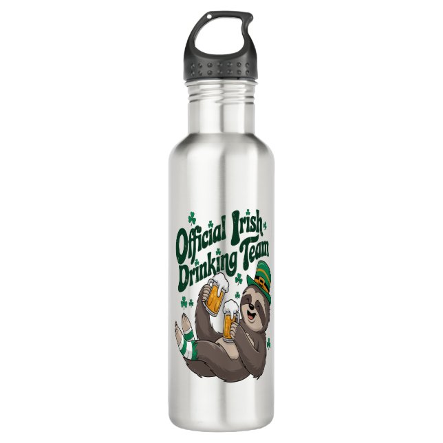Sloth Irish Drinking St Patrick's Day Edelstahlflasche (Vorderseite)