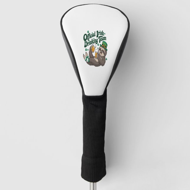 Sloth Irish Drinking St Patrick's Day Golf Headcover (Vorderseite)