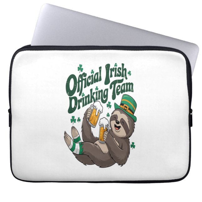 Sloth Irish Drinking St Patrick's Day Laptopschutzhülle (Vorderseite)
