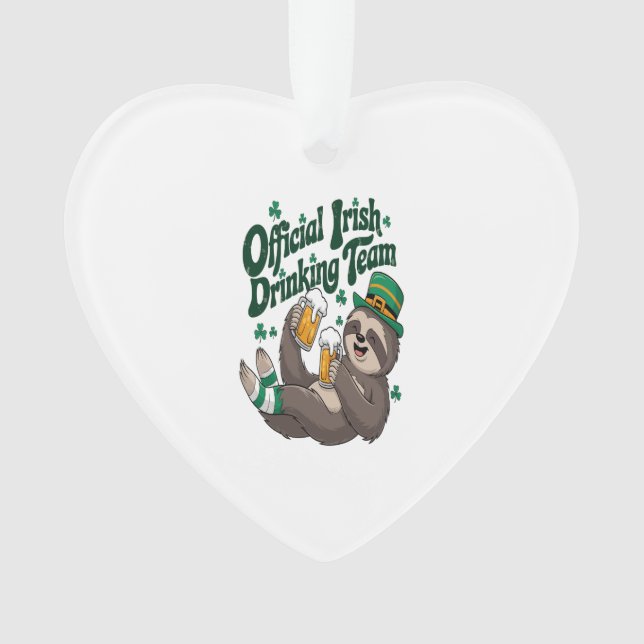 Sloth Irish Drinking St Patrick's Day Ornament (Vorderseite)