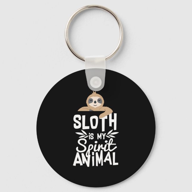 Sloth ist mein Geist Tier Niedlicher Schlüsselanhä Schlüsselanhänger (Vorderseite)