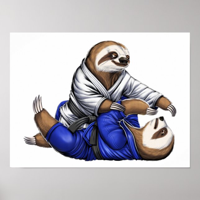Sloth Jiu-Jitsu Wrestlers Poster (Vorne)