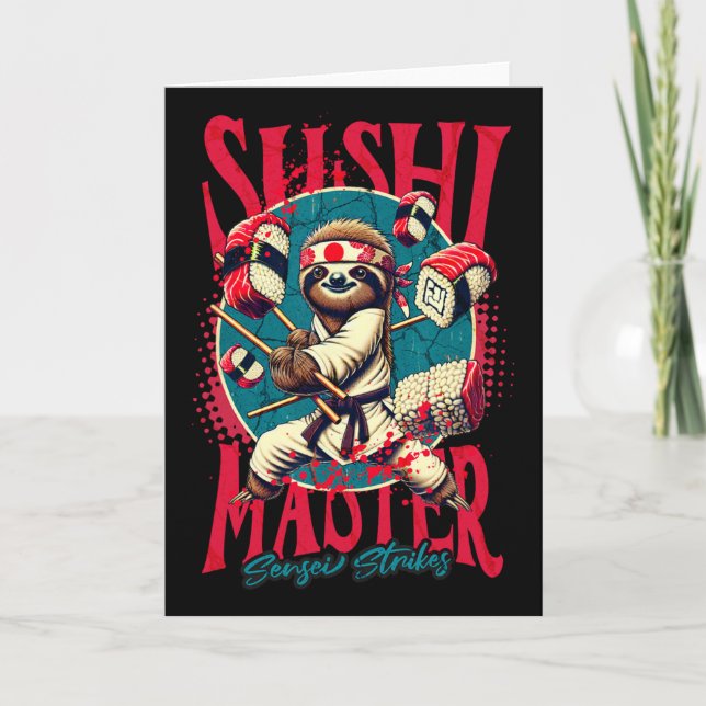Sloth Karate Sushi Master Karte (Vorderseite)