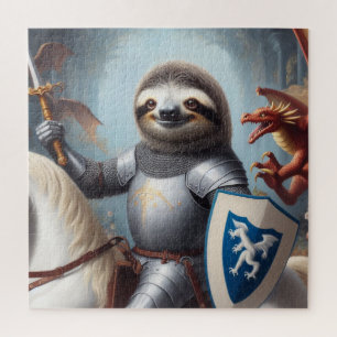 Sloth Knight Fighting Dragons