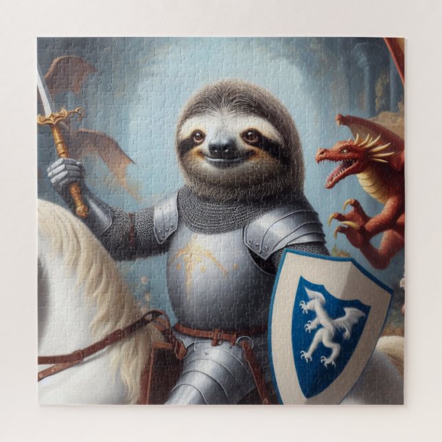 Sloth Knight Fighting Dragons (Vertikal)