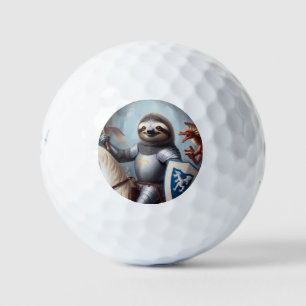 Sloth Knight Fighting Dragons Golfball