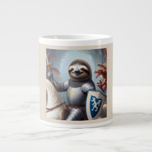 Sloth Knight Fighting Dragons Jumbo-Tasse