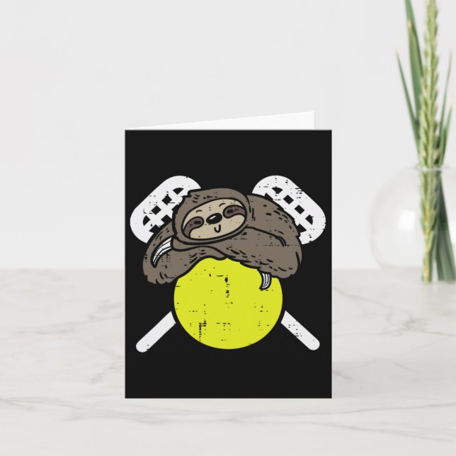 Sloth Lacrosse Niedlich Lazy Lax Player Men Women  Karte (Vorderseite)