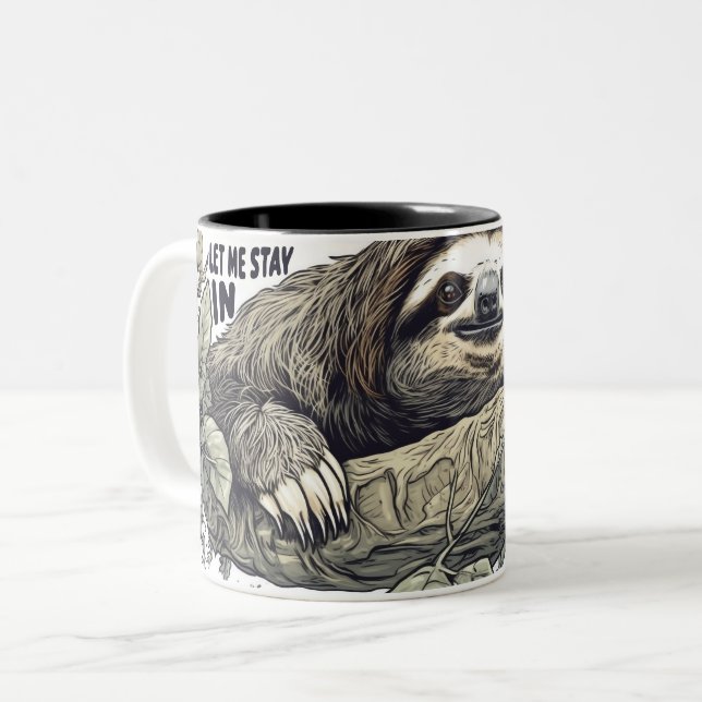 Sloth - Laisse-moi rester à Bed Mug (Devant gauche)