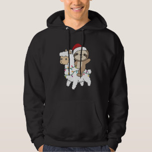 Sloth Lama Weihnachtsschnee Wintertiere Hoodie