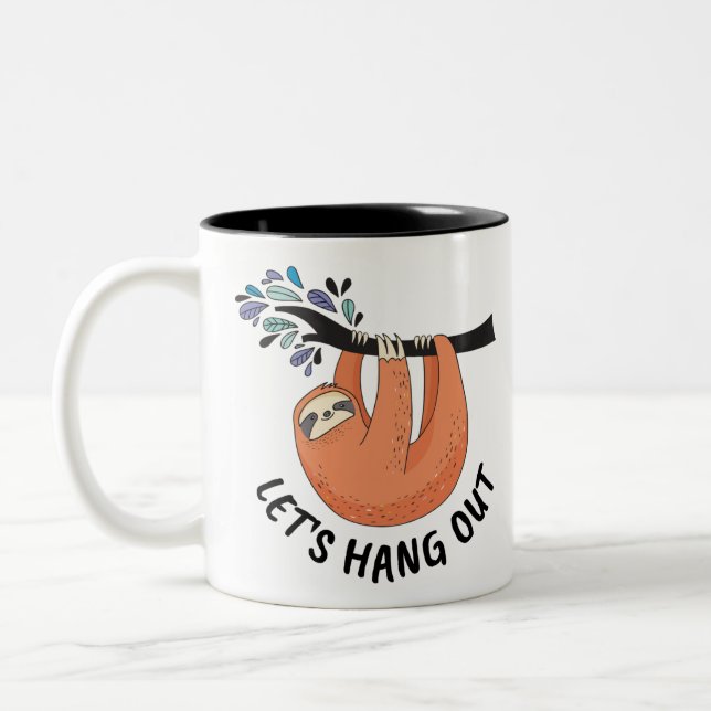 Sloth Lass uns ausziehen Zweifarbige Tasse (Links)