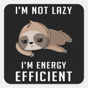 Sloth Lazy Animal Sloths Schlafen Funny Gift Idee Quadratischer Aufkleber