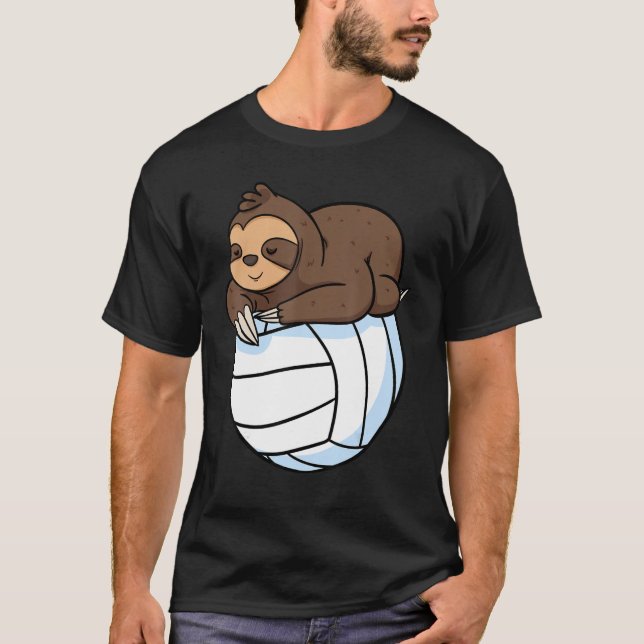 Sloth Lazy Animal Volleyball Sport Wild Tree T-Shirt (Vorderseite)