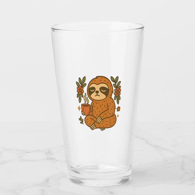 Sloth Lazy Sleepy Sloth Glas (Vorderseite)