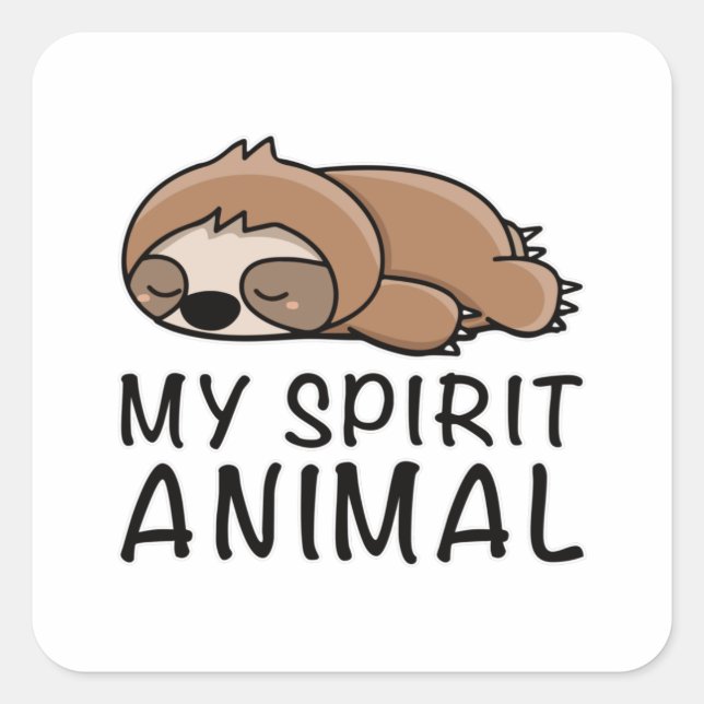 Sloth Lazy Sloths Animal Tired Chill Sleeping Gift Quadratischer Aufkleber (Vorderseite)