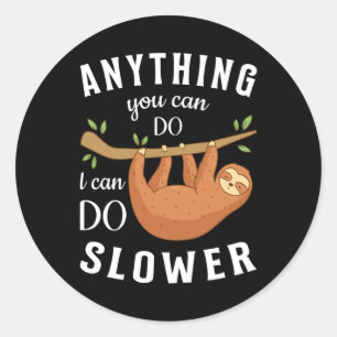 Sloth Lazy Sloths Schlafen Tier Funny Geschenk Ide Runder Aufkleber