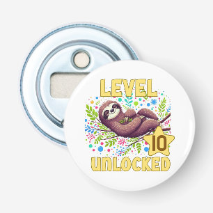 Sloth Level Unlock Birthday Gamer Design Flaschenöffner