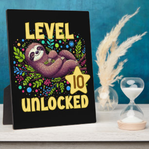 Sloth Level Unlock Birthday Gamer Design Fotoplatte