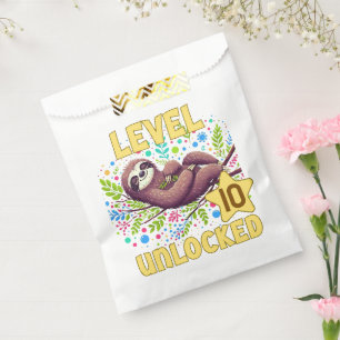 Sloth Level Unlock Birthday Gamer Design Geschenktütchen